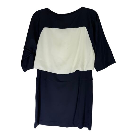 Loft Black & White Color Block Dolman Sleeves Blouson Mini Dress Career Size 4P - Picture 5 of 10